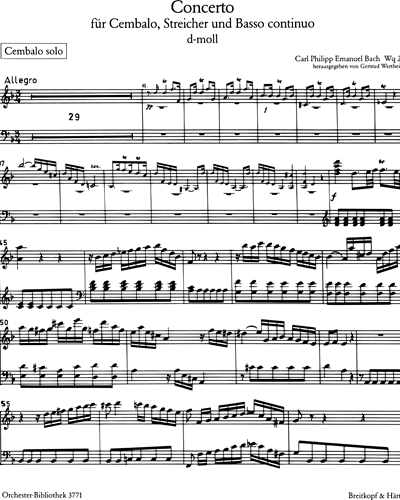 Harpsichord Concerto in D minor, Wq 23