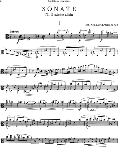 Sonate für Viola allein Werk 31 Nr. 3
