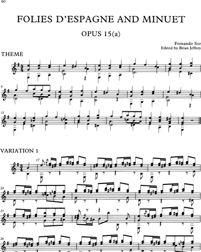 Folies d'Espagne and Minuet, Op. 15(a)