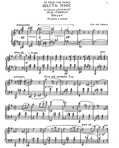 Six Pieces (from "Cinderella, op. 102")