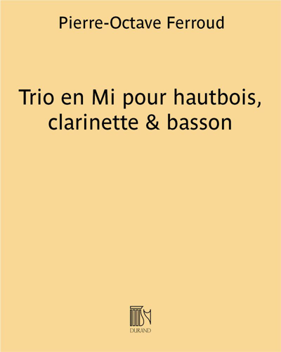 Trio en Mi pour hautbois, clarinette & basson