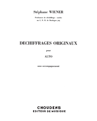 Déchiffrages originaux