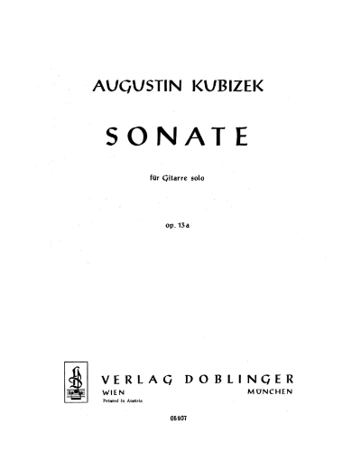 Sonata, op. 13a Sheet Music by Augustin Kubizek | nkoda