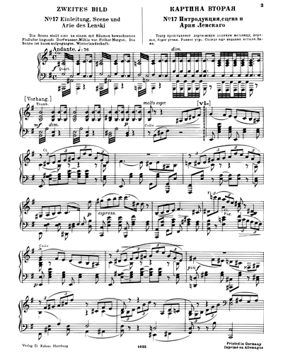 Lenski's Aria (No. 17 from "Eugene Onegin, op. 24")