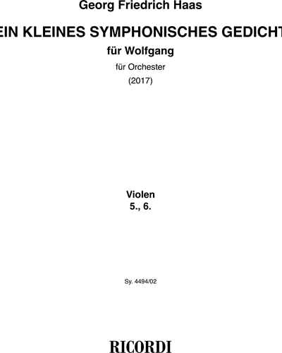 Ein kleines symphonisches Gedicht (Für Wolfgang)