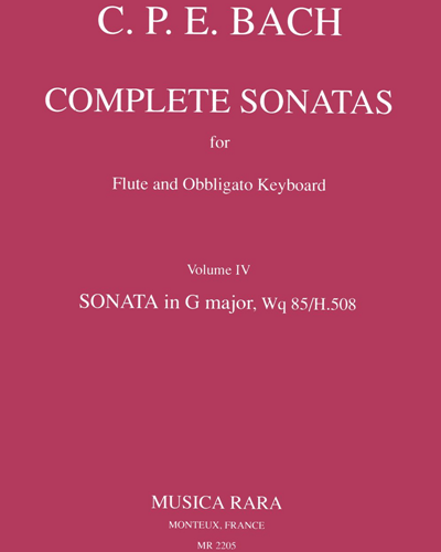Sämtliche Sonaten, Band 4: G-dur Wq 85