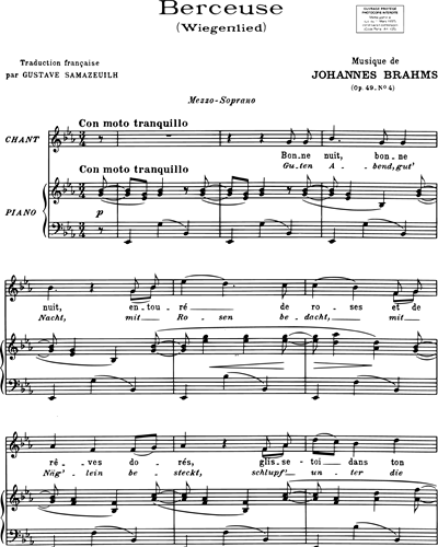 Berceuse (Wiegenlied) Op. 49 n. 4