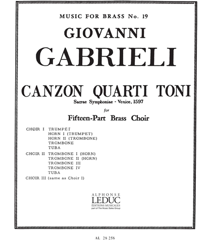 Canzon quarti toni (from "Sacrae Symphoniae", Venice, 1597)