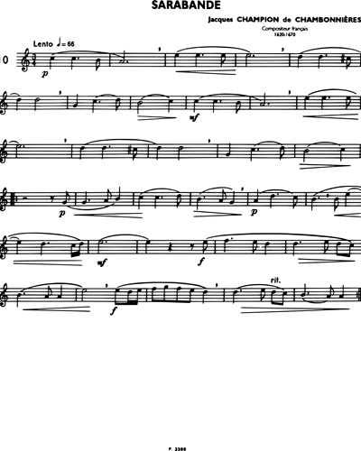 La Clarinette Classique, Vol. A: Sarabande