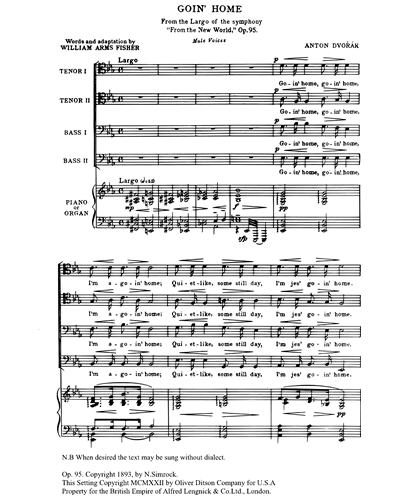 Male Chorus & Piano & Organ (Alternative)