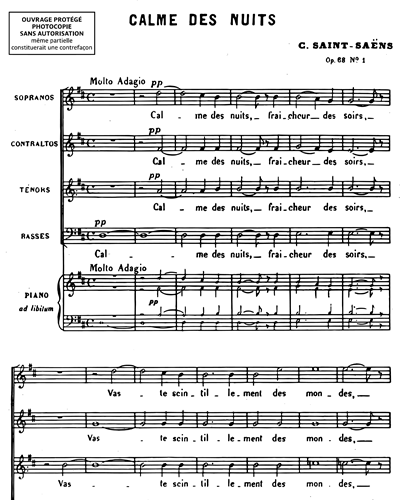 Calme des nuits (No. 1 from 'Deux Choeurs, op. 68')