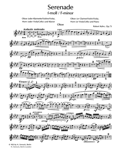 Serenade in F major, op. 73