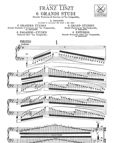 6 Grandi studi - Grande fantasia di bravura su “La Campanella” da Paganini
