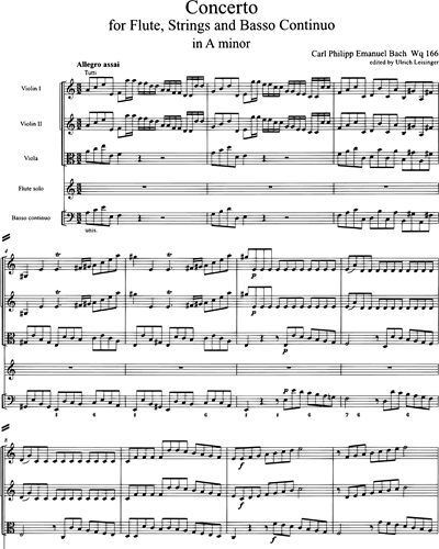 Flötenkonzert a-moll Wq 166