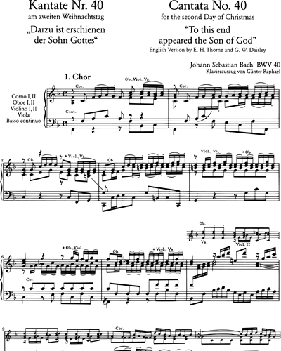 Kantate BWV 40 „Darzu ist erschienen der Sohn Gottes“