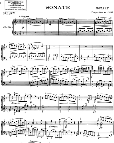 Sonata No. 15 In F Major, K. 533 & 494 Piano Sheet Music By Wolfgang ...