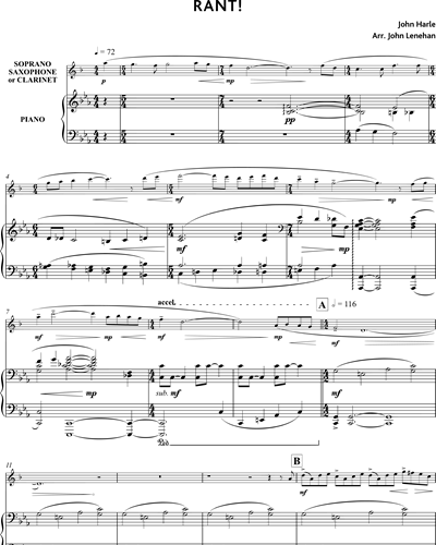 RANT! Sheet Music by John Harle | nkoda