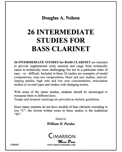 26 Intermediate Studies for Bass Clarinet