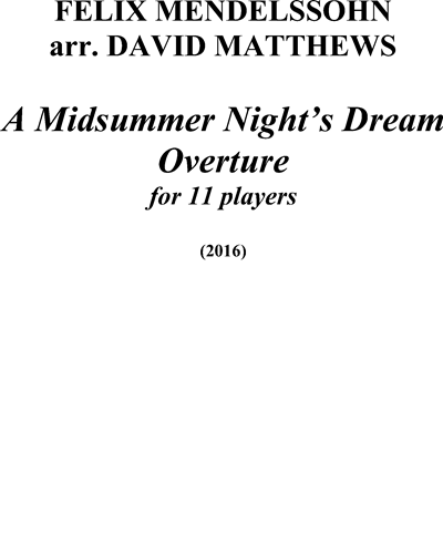 A Midsummer Night’s Dream Overture