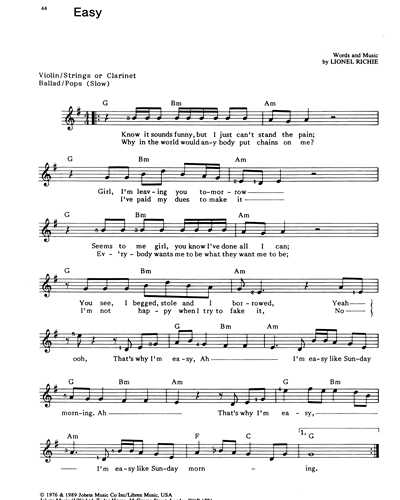 Easy Sheet Music by The Commodores | nkoda | Free 7 days trial