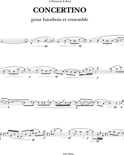 Concertino - Pour hautbois et ensemble