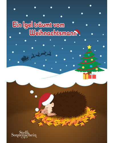 Ein Igel träumt vom Weihnachtsmann