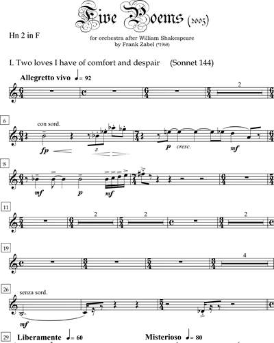 Five poems for orchestra