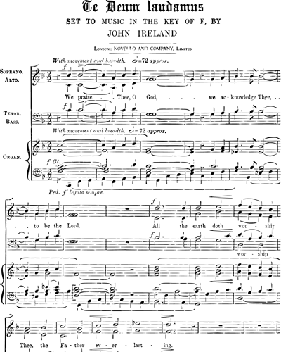 Te Deum Laudamus in F for SATB & Organ