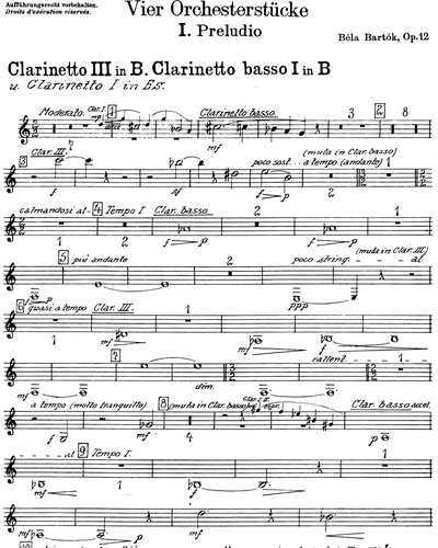 Clarinet 3 in Bb/Clarinet in A/Bass Clarinet 1 in Bb/Bass Clarinet in A/Clarinet 1 in Eb