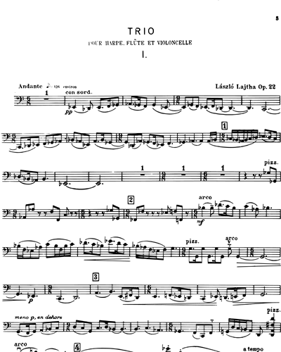 Trio pour Flûte, Violoncelle et Harp, Op. 22