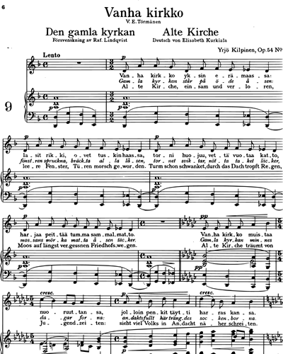 Tunturilauluja, Songs of the Fells, op. 54, vol. 3