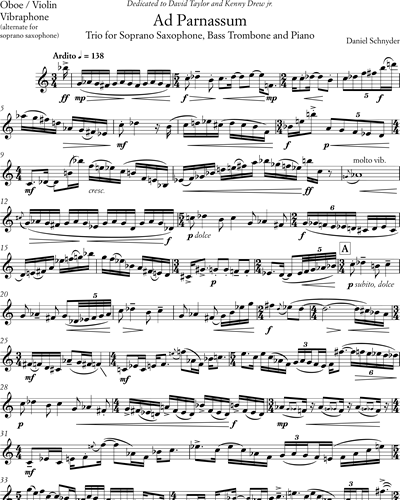 Oboe/Violin/Vibraphone (Soprano Saxophone Alternative)