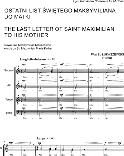 The Last Letter of Saint Maximilian to his Mother