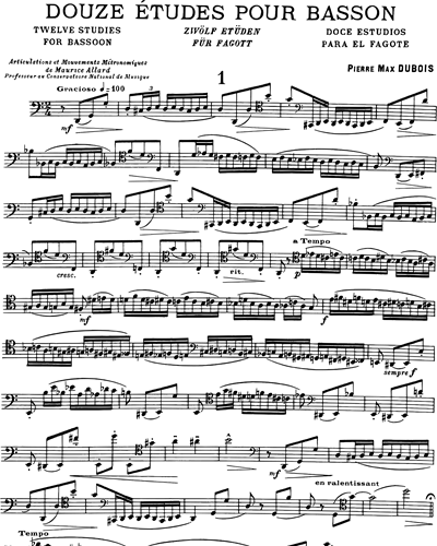 12 Études pour Basson
