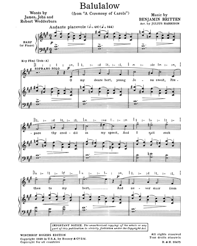 Soprano & Chorus & Harp & Piano (Alternative)