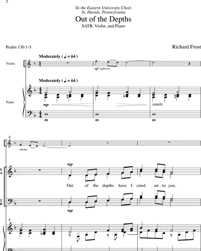 Mixed Chorus SATB & Violin & Piano