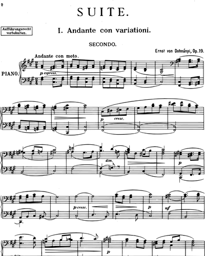Suite in F# Minor, op. 19