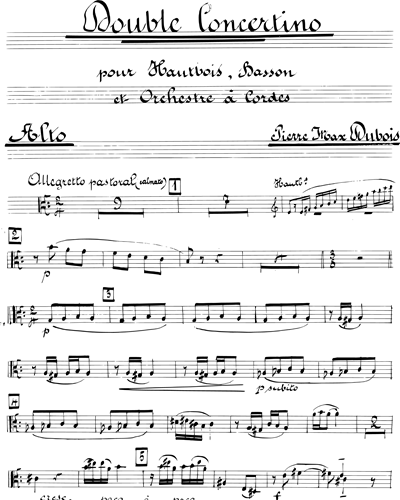 Double Concertino, pour hautbois et basson