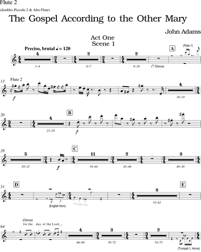 [Act 1] Flute 2/Piccolo 2/Alto Flute