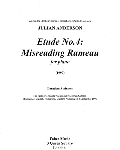 Etude No.4: Misreading Rameau