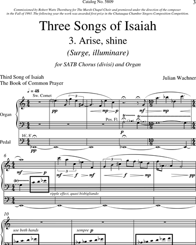 Three Songs of Isaiah: 3. Arise, shine (Surge, illuminare)