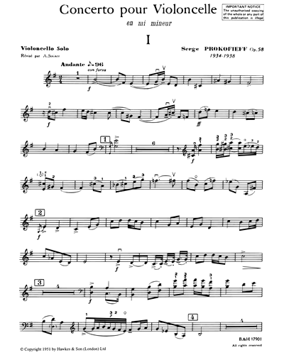 Cello Concerto in E minor, op. 58