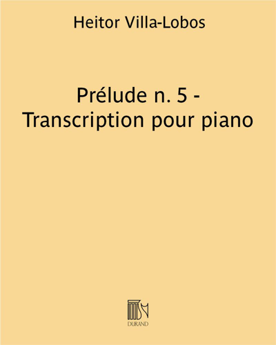 Prélude n. 5 (extrait de "Cinq préludes") - Transcription pour piano