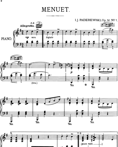 Menuet in G Op. 14 No. 1