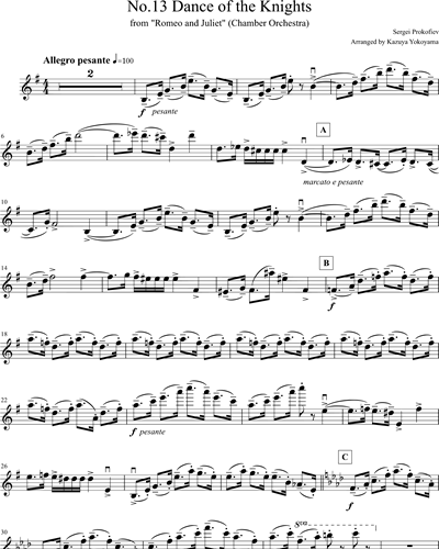 por favor confirmar Roux Síntomas Dance of the Knights (No. 13 from 'Romeo and Juliet') Violin 1 Sheet Music  by Sergei Prokofiev | nkoda