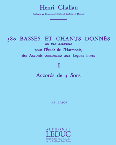 380 Basses Et Chants Donnés 1a en dix recueils