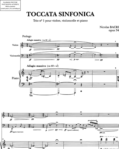 Trio n. 1 "Toccata Sinfonica" Op. 34