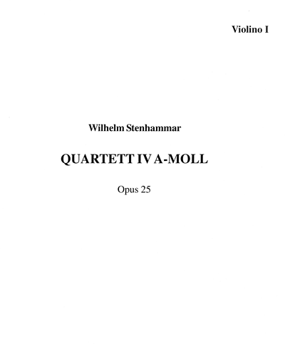 Quartett IV A-Moll, Op. 25