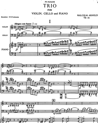 Trio for Violin, Cello and Piano, Op. 54