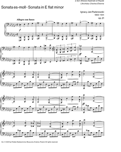 Sonata in E flat minor op. 21